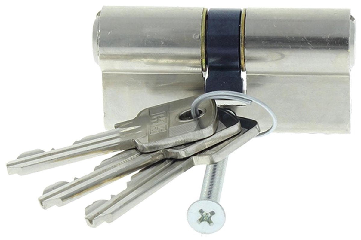 Starx Profilzylinder Messing vernickelt 60mm