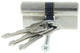 Starx Profilzylinder Messing vernickelt 60mm