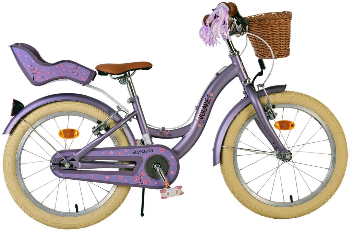 Volare Blossom Children's Bicycle Girls 18 Zoll lila zwei Handbremsen