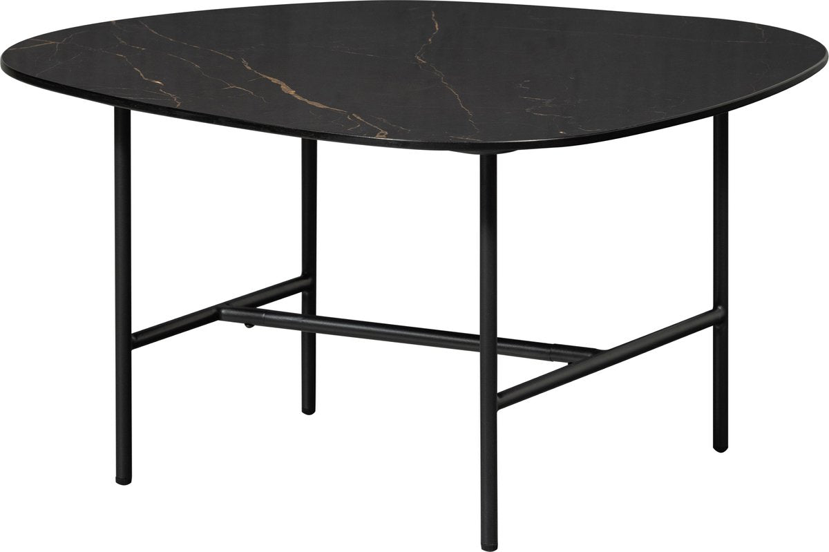 Woood Vajen Couchtisch – Marmoroptik – Schwarz – 38 x 70 x 70