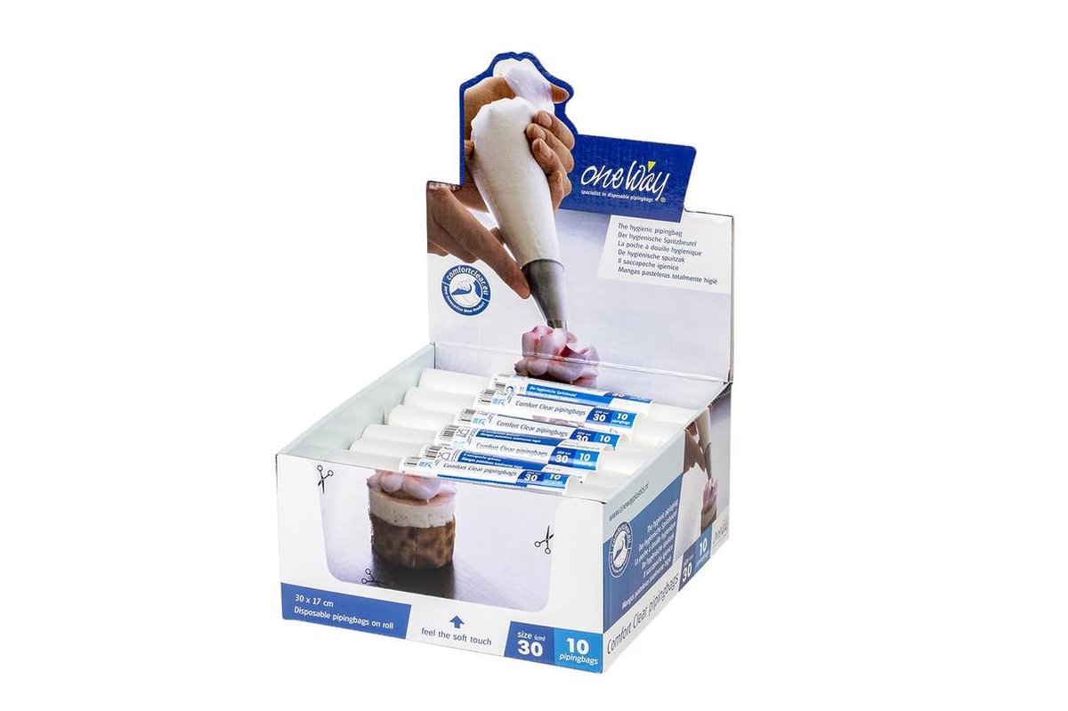 Einweg-Spritzbeutel Komfort transparent – 300 x 170 mm – Rolle 10 Stück