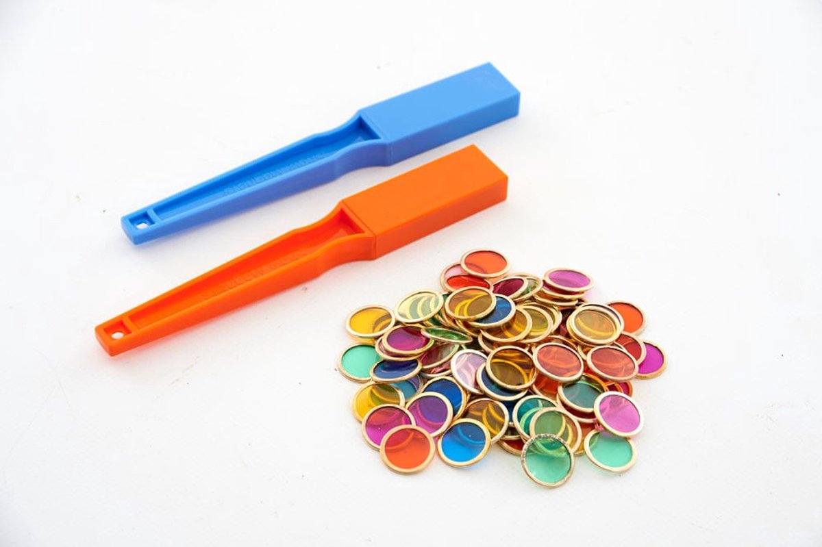 Shaw-Magnete | Magnetstäbe x2 100 Mag-Chips orange rosa