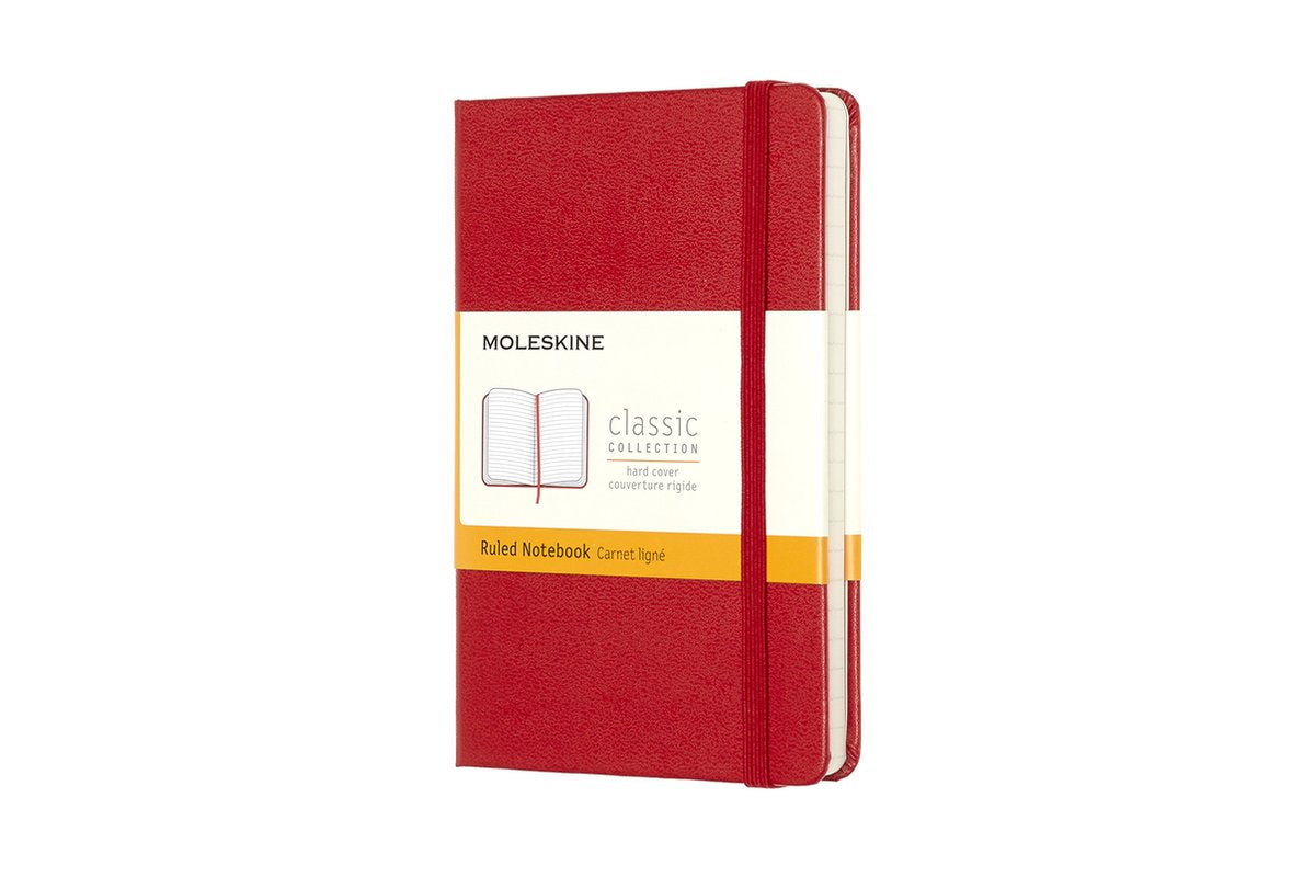 Klassisches Moleskine-Notizbuch – Tasche – Hardcover – liniert – rot
