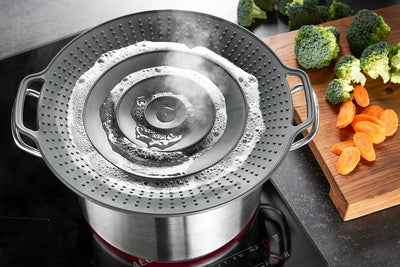 Gefu Bolla Kochdeckel – Silikon-Überkochschutz – für Pfannen 19–28 cm – hitzebeständig bis 230 °C