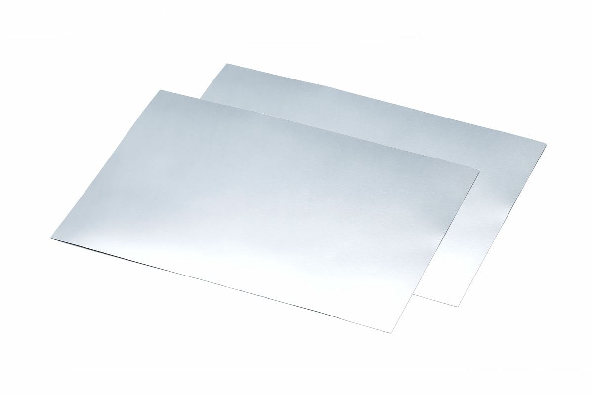 Tamiya Modellbau-Dekoration – 87226 ultradünner Aluminium-Aufkleber – 100 x 144 mm – 0,01 mm dick – 2 Blatt Folie
