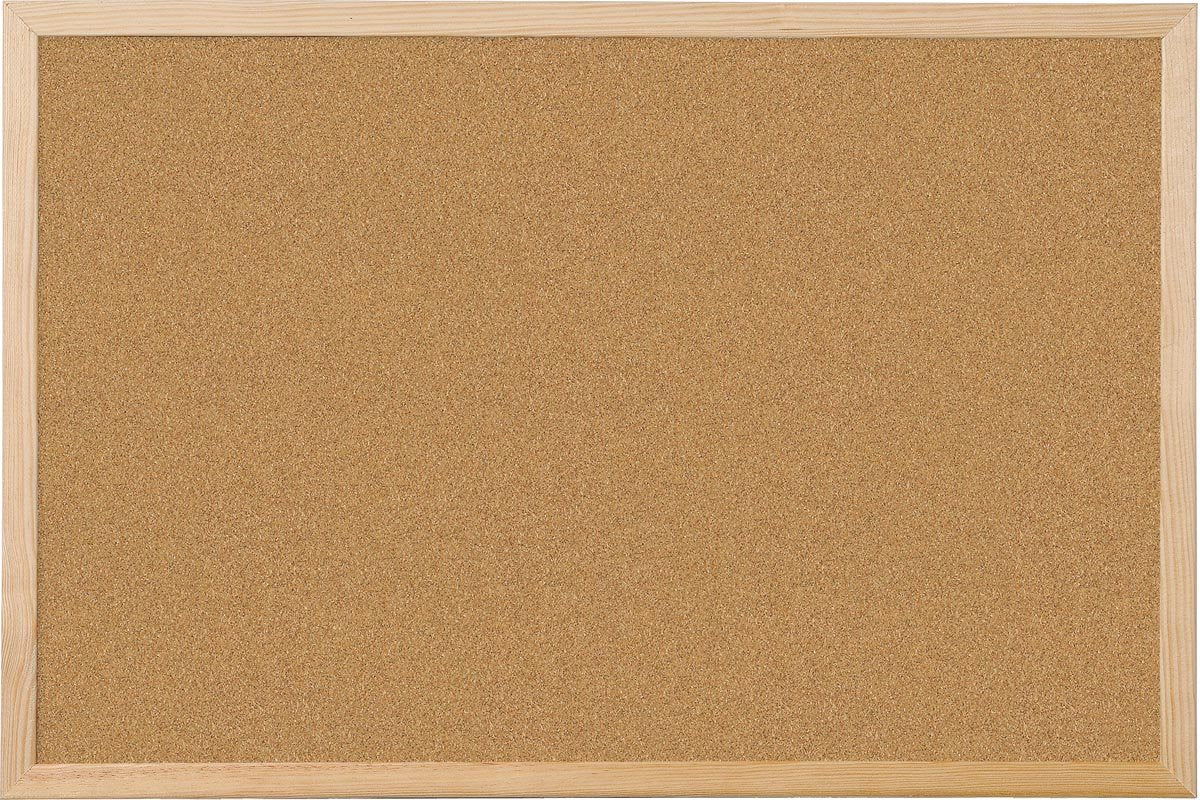 Q-connect Korkplatte | mit Holzrahmen | 90 x 60 cm