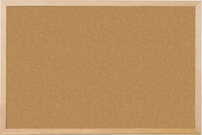 Q-connect Korkplatte | mit Holzrahmen | 90 x 60 cm
