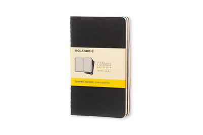 Moleskine Cahier-Tagebücher – Taschenformat – kariert – Schwarz – 3er-Set