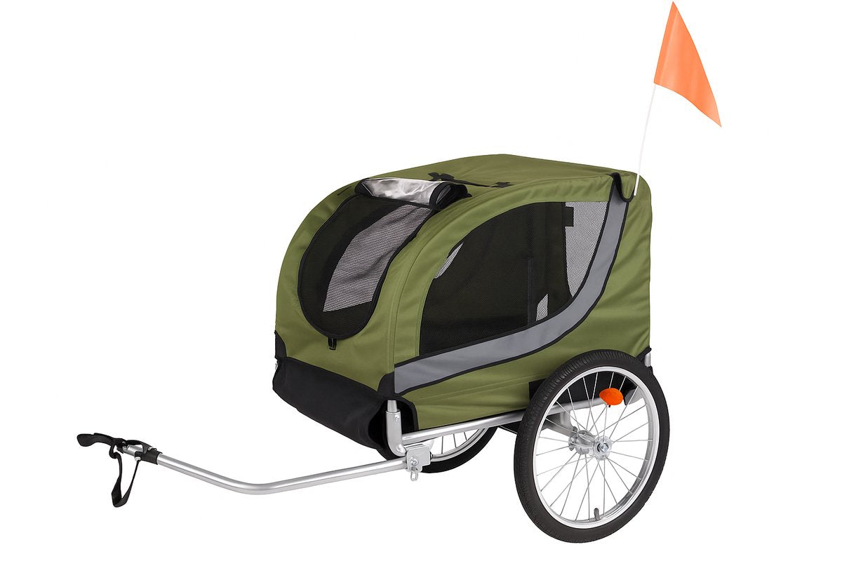 Flamingo Fahrradanhänger Tybalt – grün, 76 × 57 × 65,5 cm | Geeignet für Fahrrad E-Bike