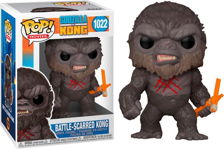 Funko Godzilla – Godzilla vs Kong Pop! Filme: Battle Worn Kong, 9 cm große Sammelfigur – mehrfarbig