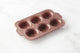 Spitzenform für 6 Muffins aus platinfarbenem Silikon, Vintage-Kastanienbraun, 37 x 23 x 4 cm