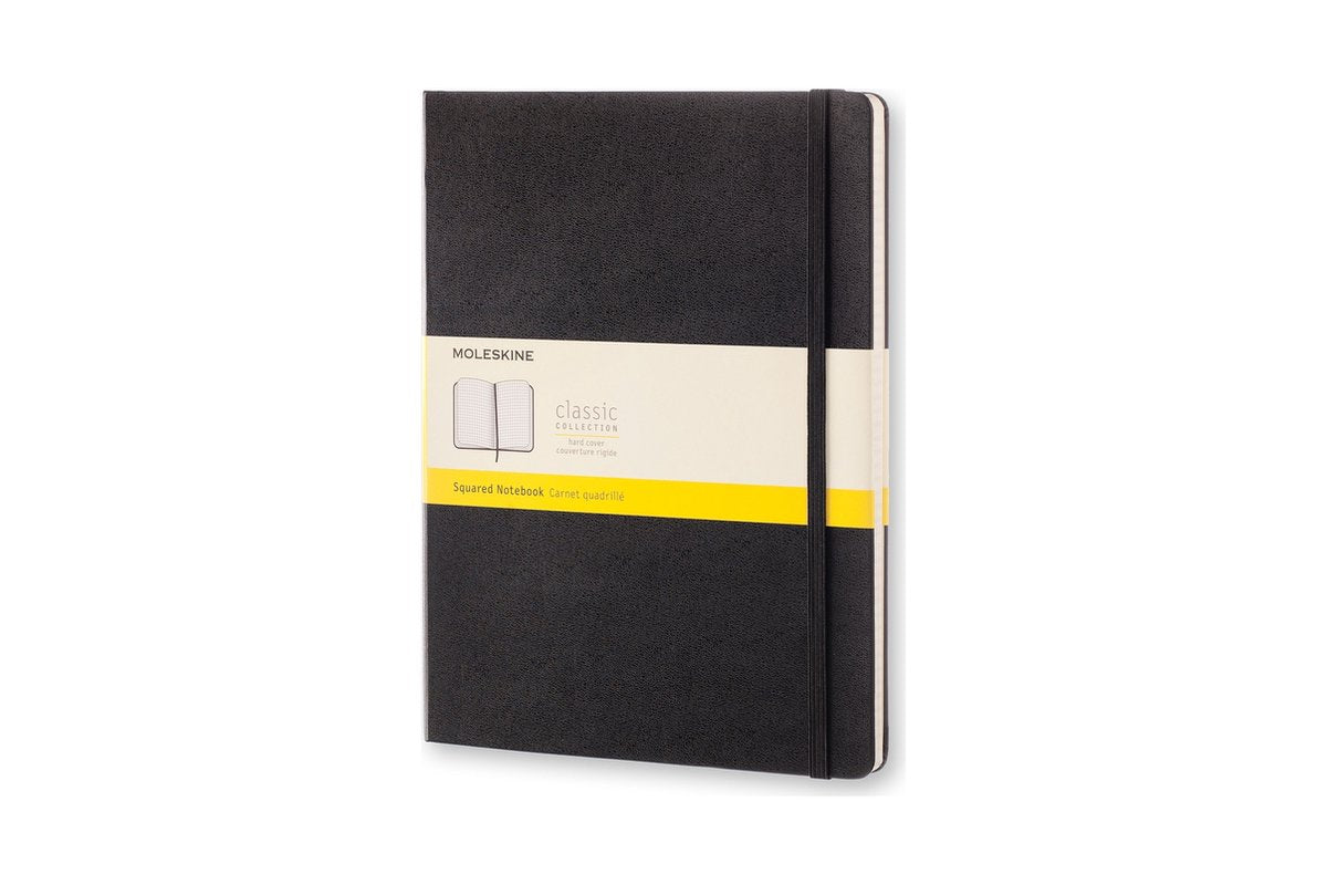 Klassisches Moleskine-Notizbuch – extra groß – Hardcover – kariert – Schwarz