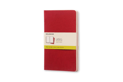 Moleskine Cahier-Tagebücher – groß – leer – rot – 3er-Set