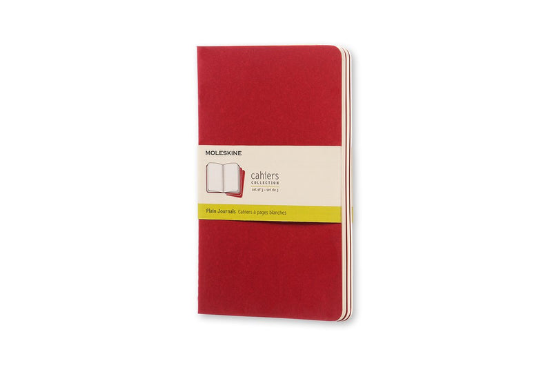 Moleskine Cahier-Tagebücher – groß – leer – rot – 3er-Set