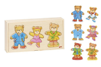 Goki -Holzverkessten -Puzzle -Bären in Houten Box, 36st.