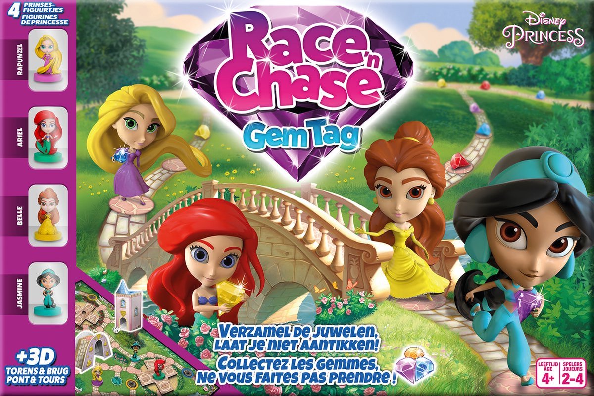 Disney - Princess Race 'n Chase Gem Tag - Familienspiel - Brettspiel