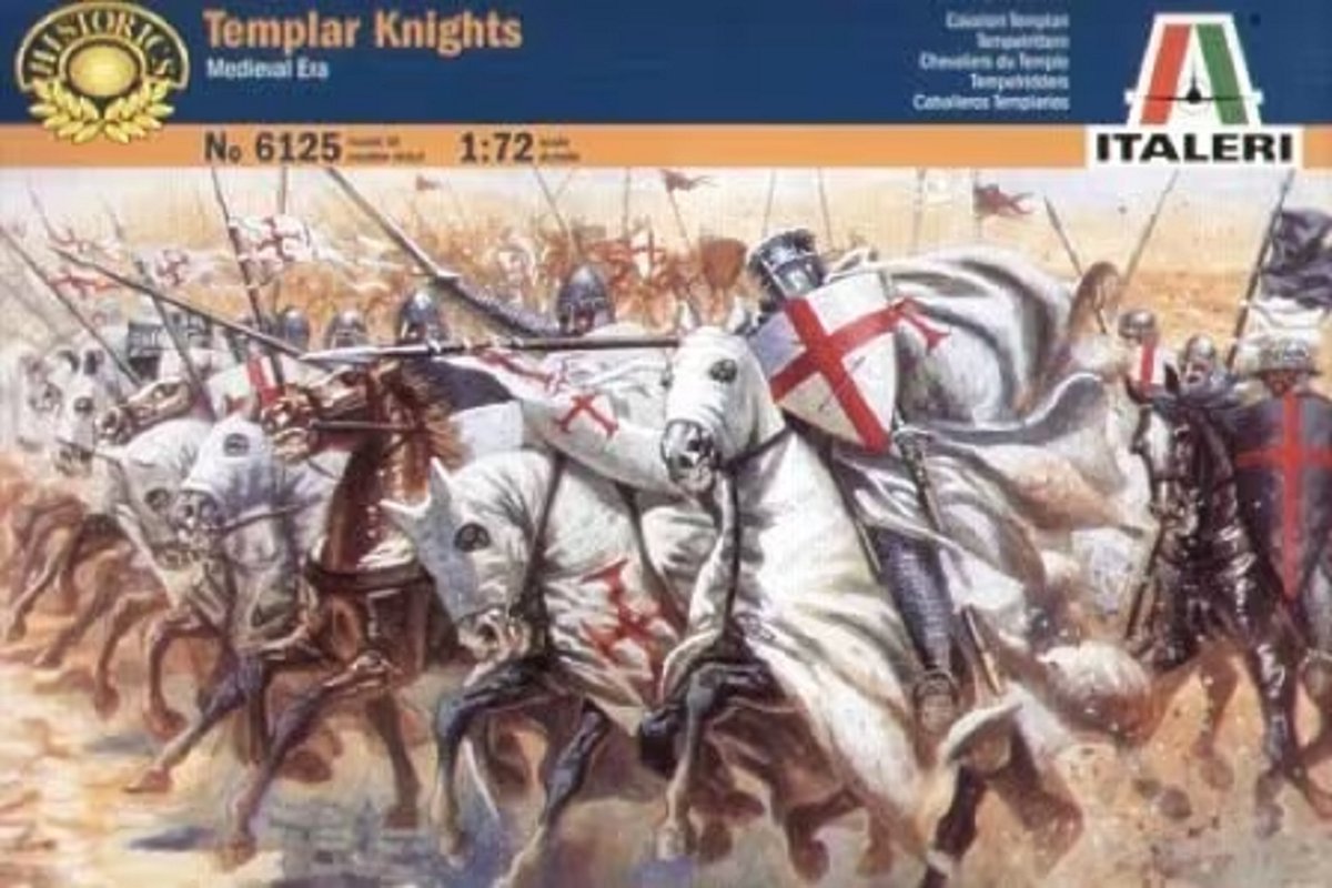 Italeri Modellbausatz Diorama – 6125 Tempelritter – Mittelalter-Kunststoff – 1:72 – Modellbau