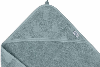 Jollein x Miffy – Badeumhang aus Frottee 75 x 75 cm – Babyhandtuch mit Badeumhang, Schal, Badeponcho – Miffy-Jacquard-Meergrün