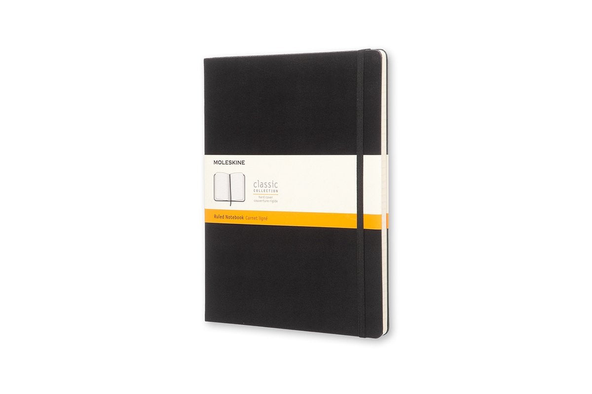 Klassisches Moleskine-Notizbuch – extra groß – Hardcover – liniert – Schwarz