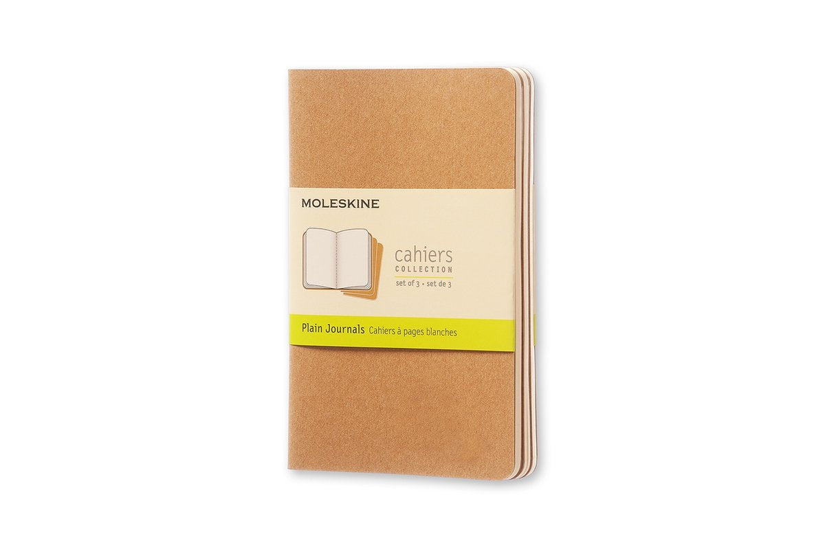 Moleskine Cahier-Tagebücher – Taschenformat – blanko – braun – 3er-Set