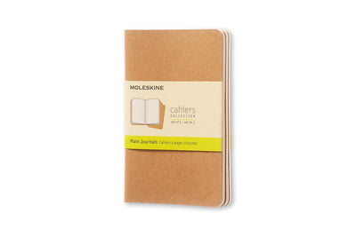 Moleskine Cahier-Tagebücher – Taschenformat – blanko – braun – 3er-Set