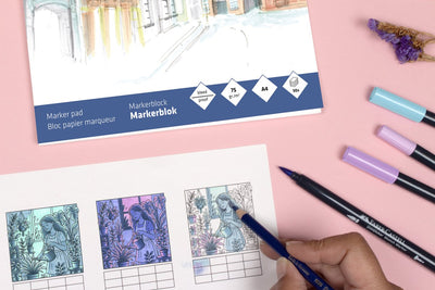 Faber-Castell Workshop-Paket – Farben Alkoholmarker hell dunkel Frau mit Pflanzen – inklusive Zubehör – doc-ws-pak-sp7