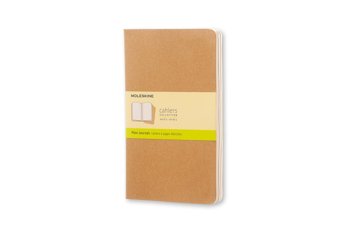 Moleskine Cahier-Tagebücher – groß – leer – braun – 3er-Set