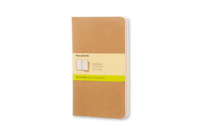 Moleskine Cahier-Tagebücher – groß – leer – braun – 3er-Set
