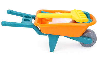 Eddy Toys Schubkarre mit Sandspielzeug 8-teilig – Sandspielzeug-Set mit Schubkarre – Strandspielzeug für Kinder – Kinderschubkarre für Sandkasten – Kunststoff – Mehrfarbig