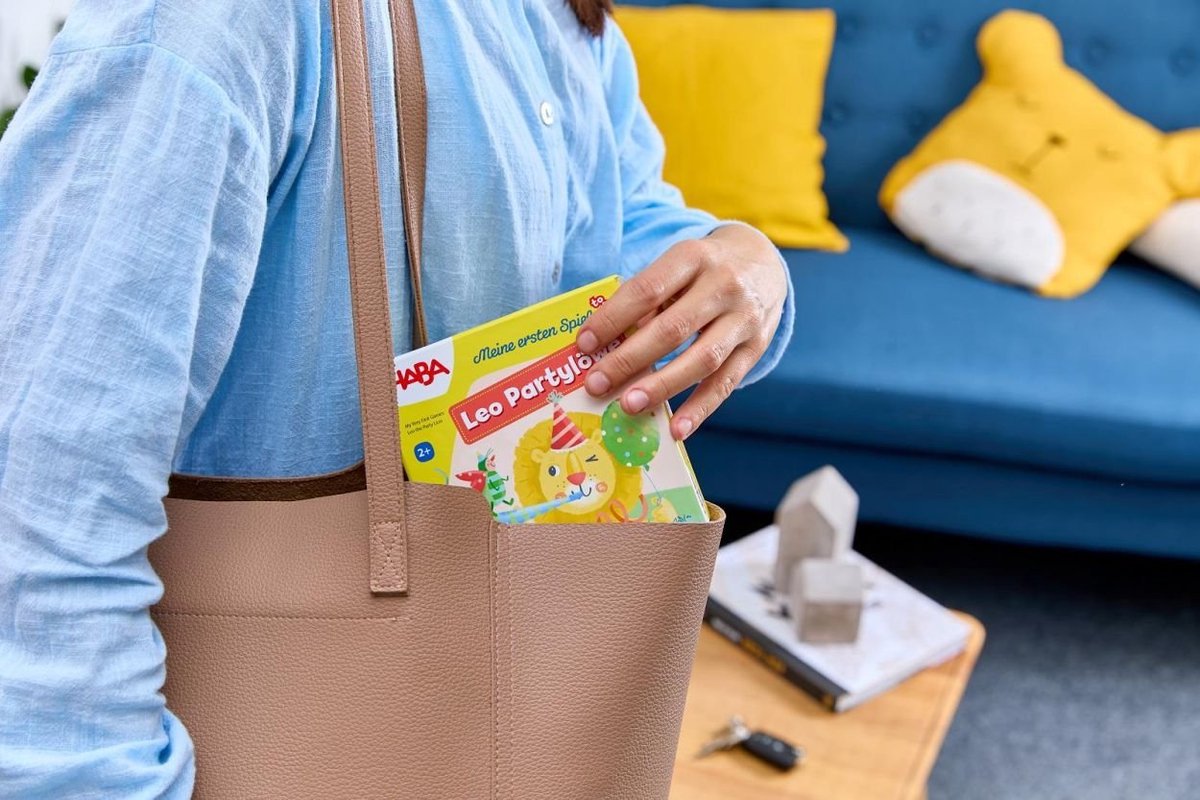 Haba Lernspiel Leo der Partylöwe – bunter Kinderspielkarton.