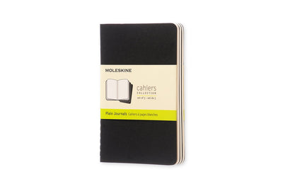 Moleskine Cahier-Tagebücher – Taschenformat – blanko – schwarz – 3er-Set
