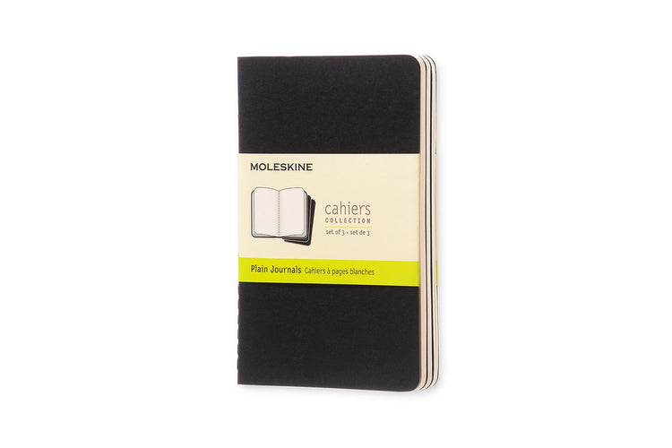 Moleskine Cahier-Tagebücher – Taschenformat – blanko – schwarz – 3er-Set