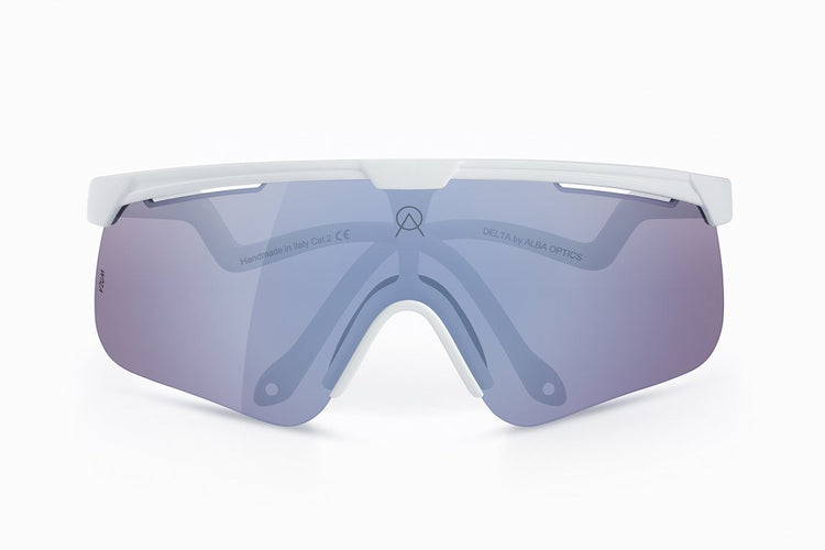 Alba Optics Fahrradbrille – Delta White VZUM F-Linse Flamingo Lei