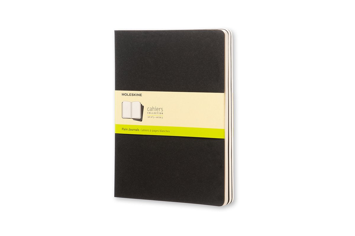 Moleskine Cahier-Tagebücher – extra groß – leer – schwarz – 3er-Set