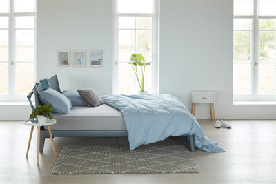Bettwäschehouse – Jersey – Topper-Spannbettlaken – 120 x 220 cm – hellgrau