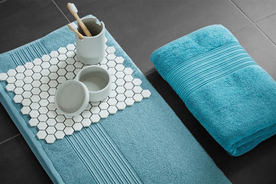 Durchsichtiges Bettwäschehaus – Gästehandtuch – 2er-Set – 30 x 50 cm – Blau