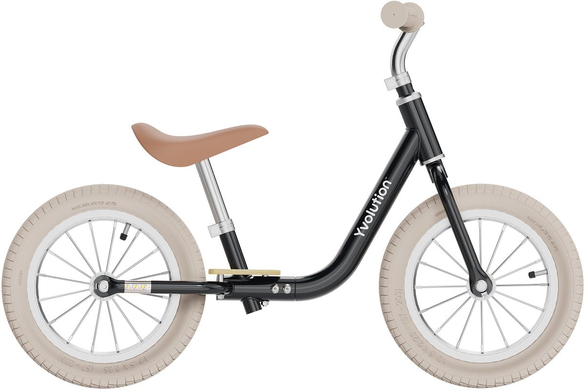 Yvolution – Velo Classic – Laufrad – Vintage Schwarz – verstellbarer Sattel und Lenker