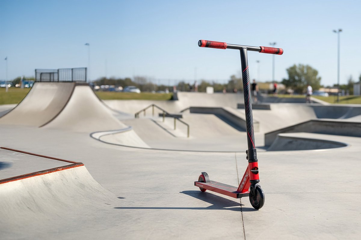 Madd Gear Stunt-Scooter – mg1 rot – ab 5 Jahren oder 110 cm – ultraleichtes Pro-Deck – 100-mm-Räder – perfekt für den Anfänger