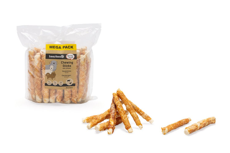 Beeztees Kaustangen mit Huhn – Hundesnack – Kausnack – Vorteilspack – 28 Stück – 15 cm