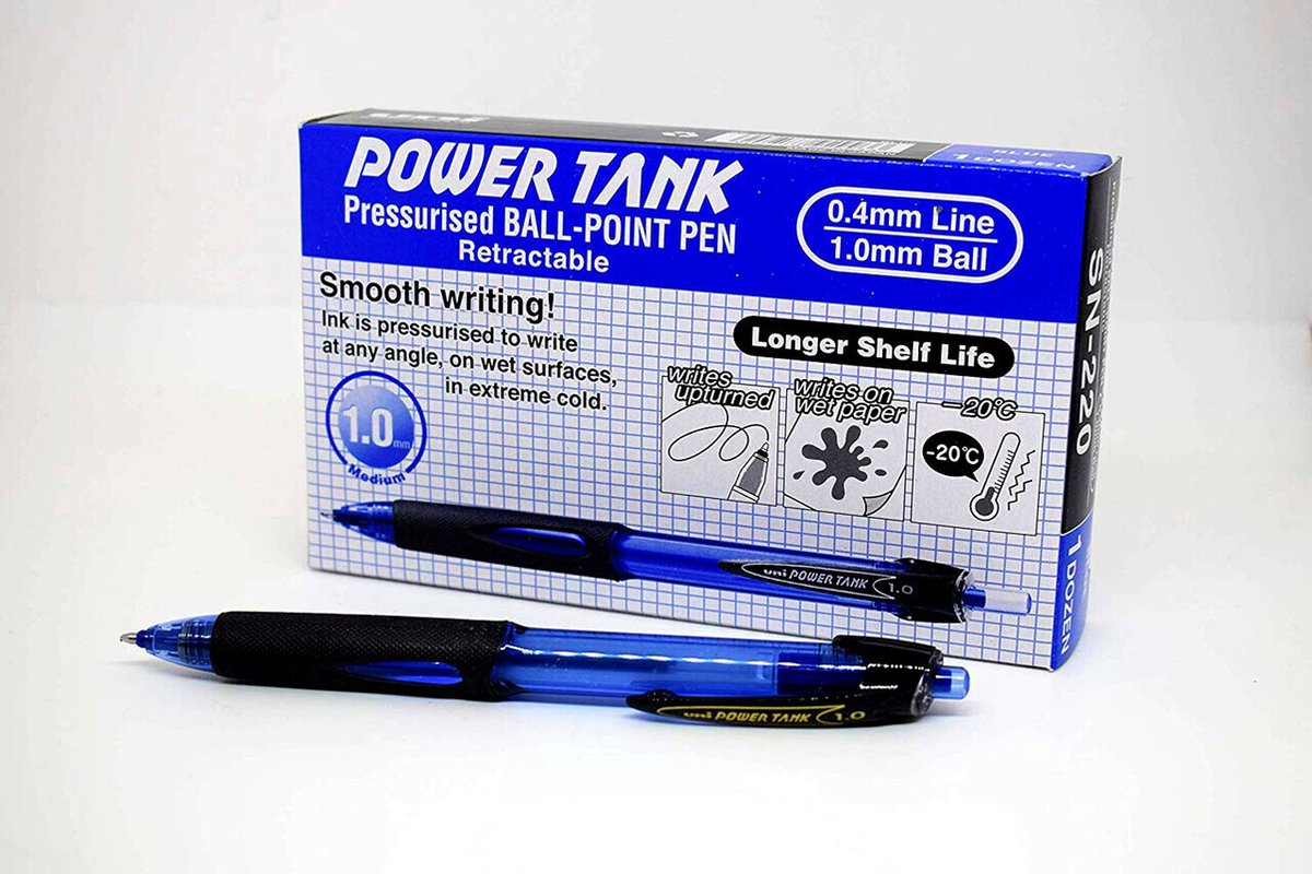 Uni-Ball Kugelschreiber Power Tank mittelblau | 12 Stück