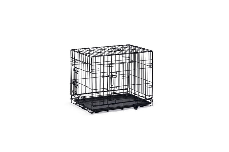 Beeztees Hundebox S – Bank – 2 Türen – faltbar – Schwarz – 62 x 44,5 x 50 cm