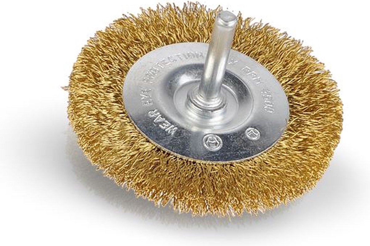 Kreator Scheibenbürste für Bohrer ø 75 verkupferter 6mm Schaft (krt150110)