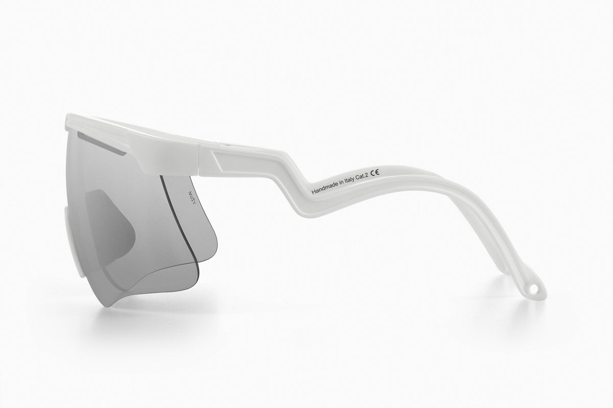 Alba Optics Fahrradbrille – Delta White Vzum Alu Schiefer