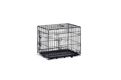 Beeztees Hundebox S – Bank – 2 Türen – faltbar – Schwarz – 62 x 44,5 x 50 cm