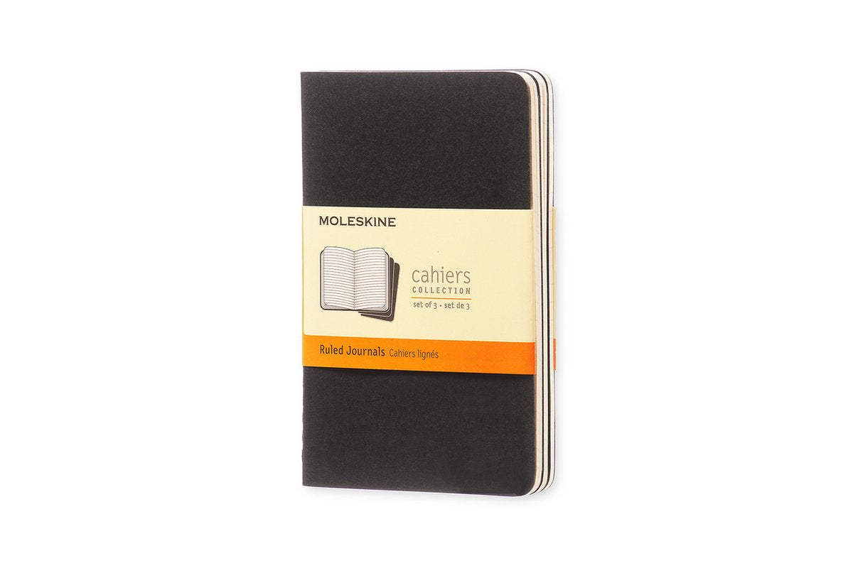 Moleskine Cahier-Tagebücher – Taschenformat – liniert – Schwarz – 3er-Set