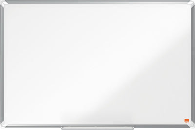 Nobo Premium Plus magnetisches Whiteboard aus Emaille – mit Stiftablage – inklusive Whiteboard-Marker – 900 x 600 mm