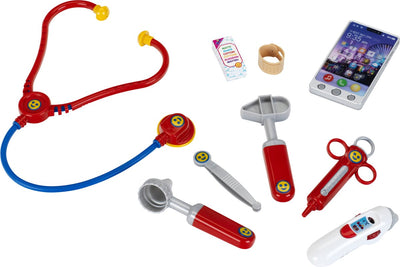 Klein Toys Arztkoffer - inkl. Smartphone und Spielzeuginstrumente - rot blau