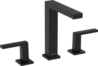 Hansgrohe tecturis e – Waschtischarmatur – 3-Loch-Version – mit Ablaufstopfen – Größe 150 mm – mattschwarz
