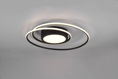 Trio Yava - Deckenleuchte - Schwarz matt - inkl. 1x SMD 56w - Fernbedienung - integrierter Dimmer - stufenlos einstellbare Lichtfarbe - nicht für externen Dimmer geeignet - Leuchtmittel nicht austauschbar