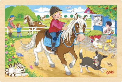 Goki Holzpuzzle Pony Farm, 24st.